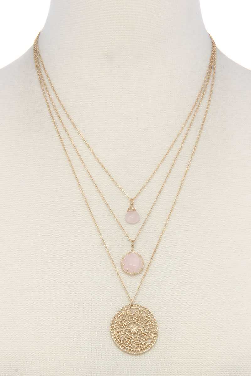 Multi layered short necklace