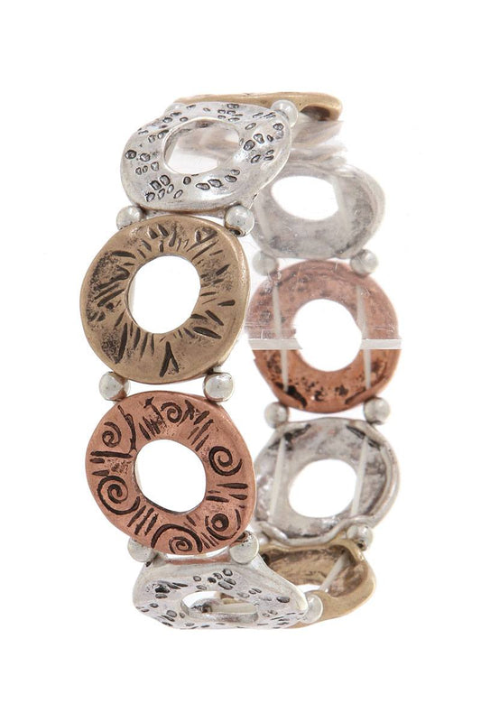 Cut out circle stretch bracelet