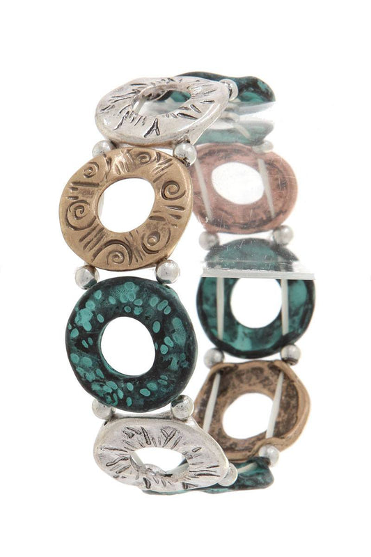 Cut out circle stretch bracelet