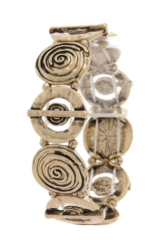 Cut out circle swirl stretch bracelet