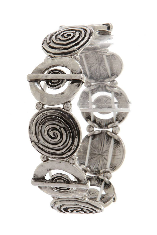 Cut out circle swirl stretch bracelet
