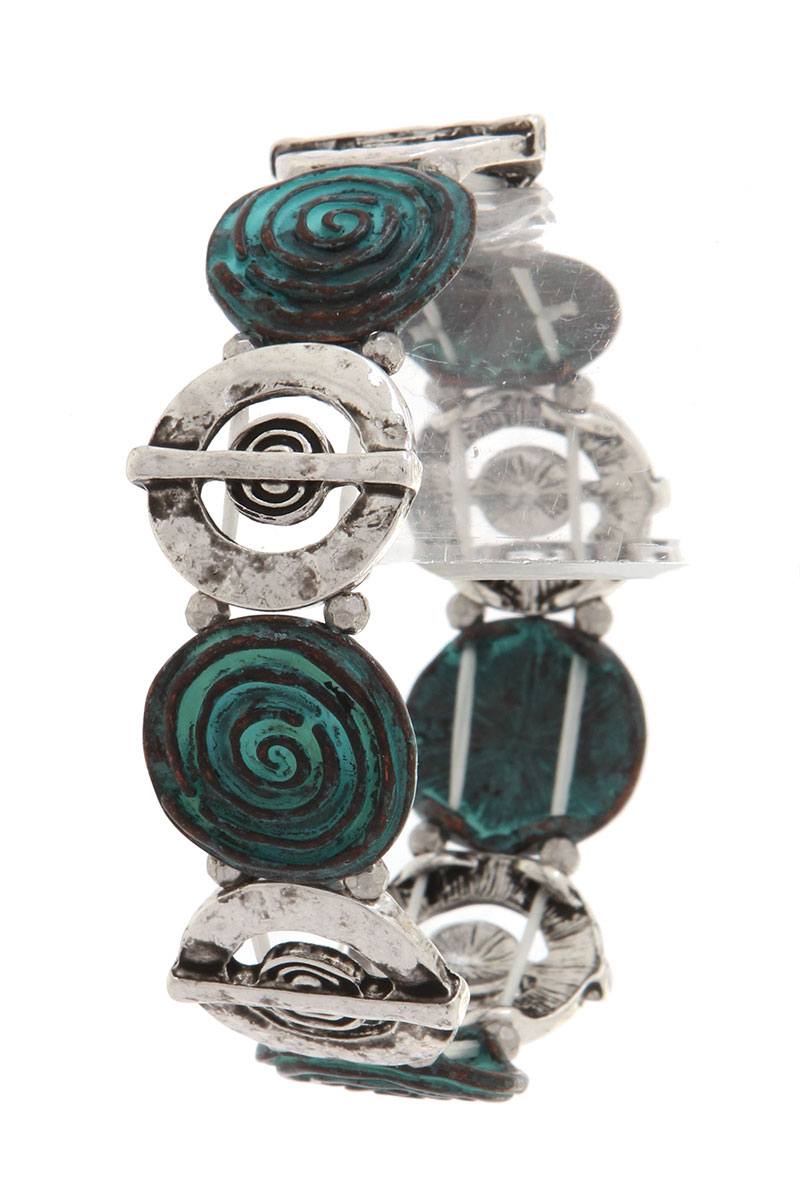 Cut out circle swirl stretch bracelet