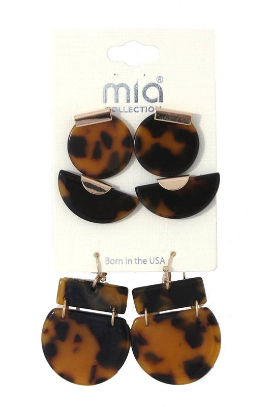 Acetate geometric shape earring set