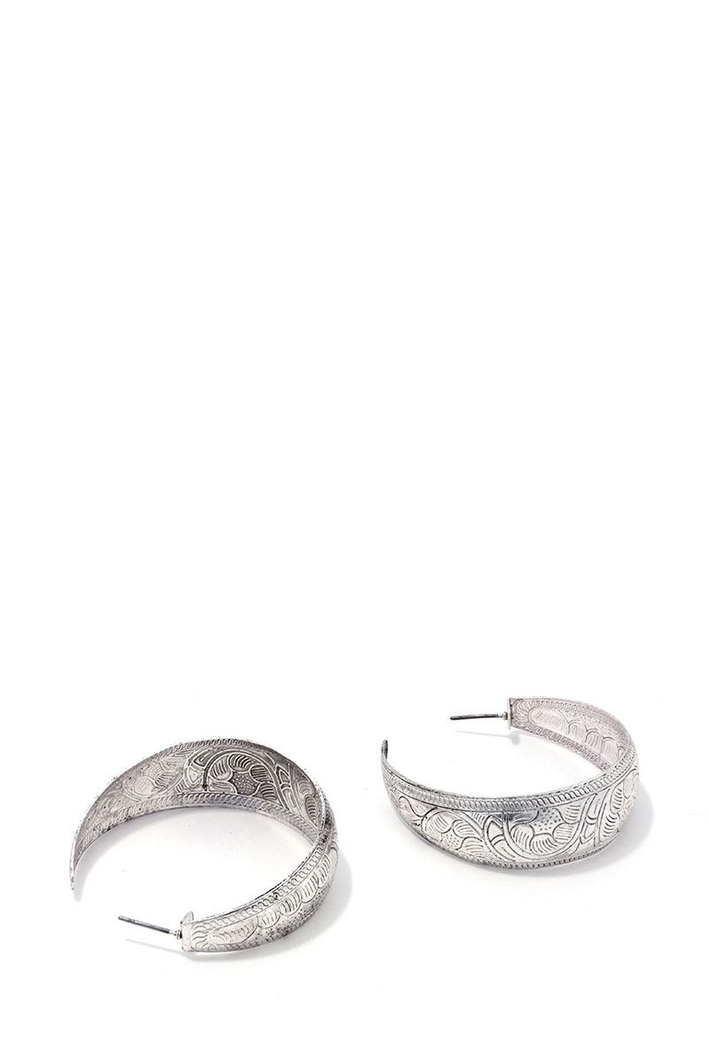 Rustic open circle earring
