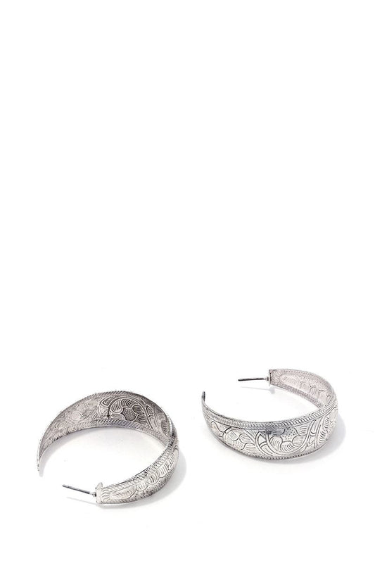 Rustic open circle earring