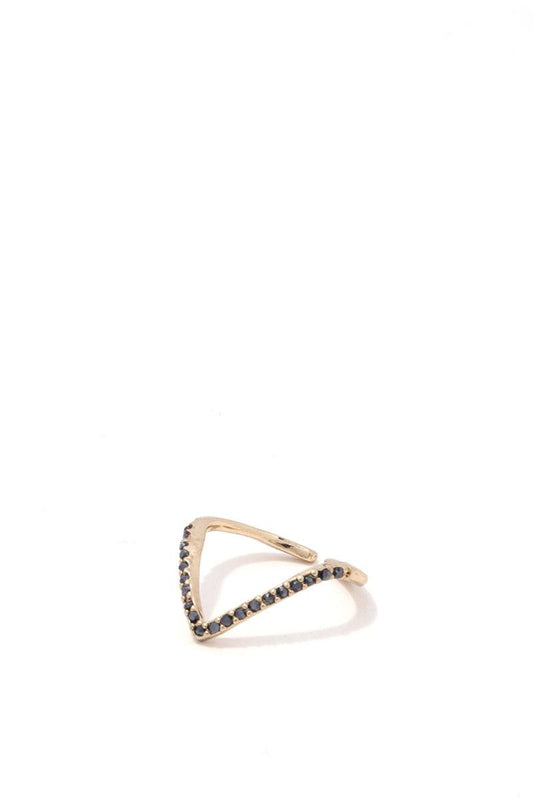 Rhinestone brass ring