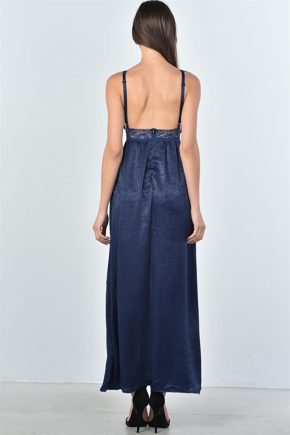 Ladies fashion boho lace double split maxi dress