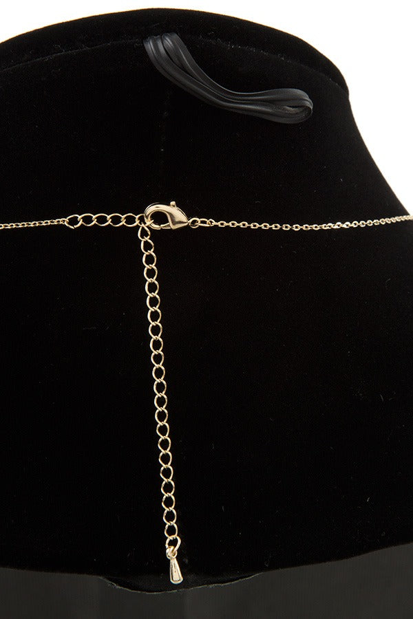 Cz stone bar pendant necklace