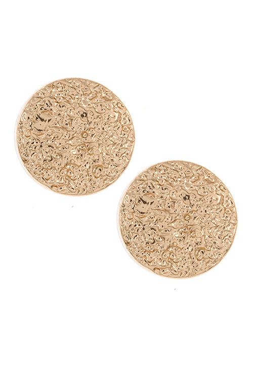 Textured round post earring