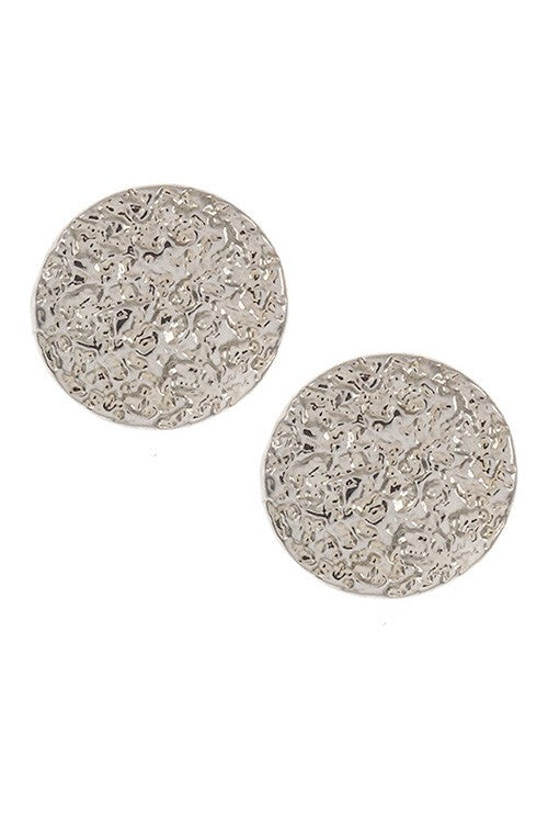 Textured round post earring