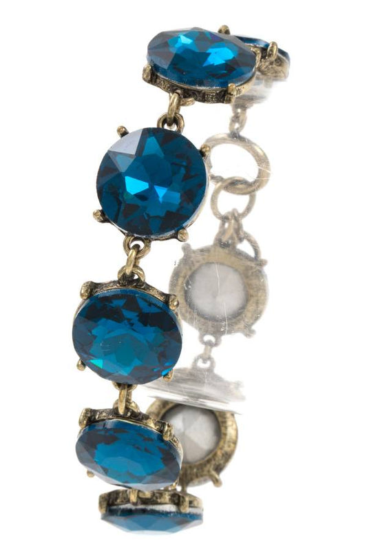 Faceted round gem stone bracelet