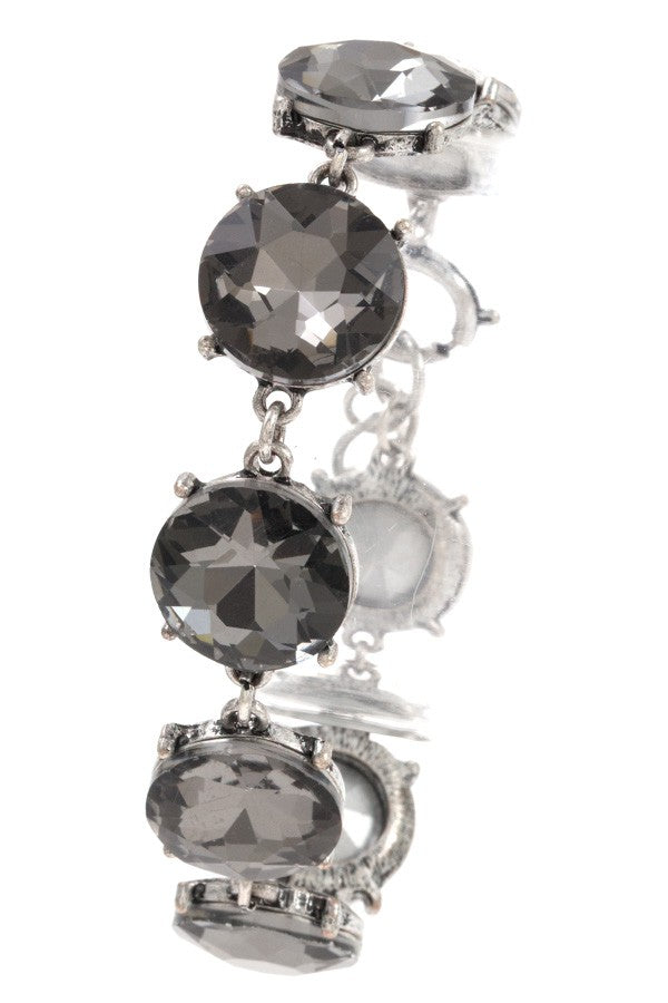 Faceted round gem stone bracelet