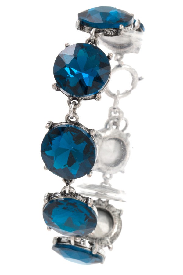 Faceted round gem stone bracelet
