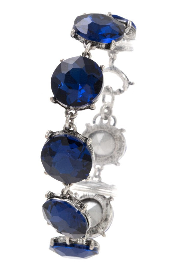 Faceted round gem stone bracelet
