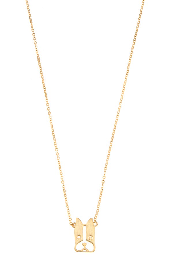 Dog outlined pendant necklace