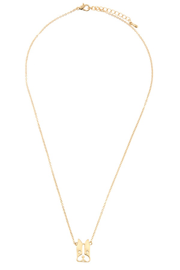 Dog outlined pendant necklace