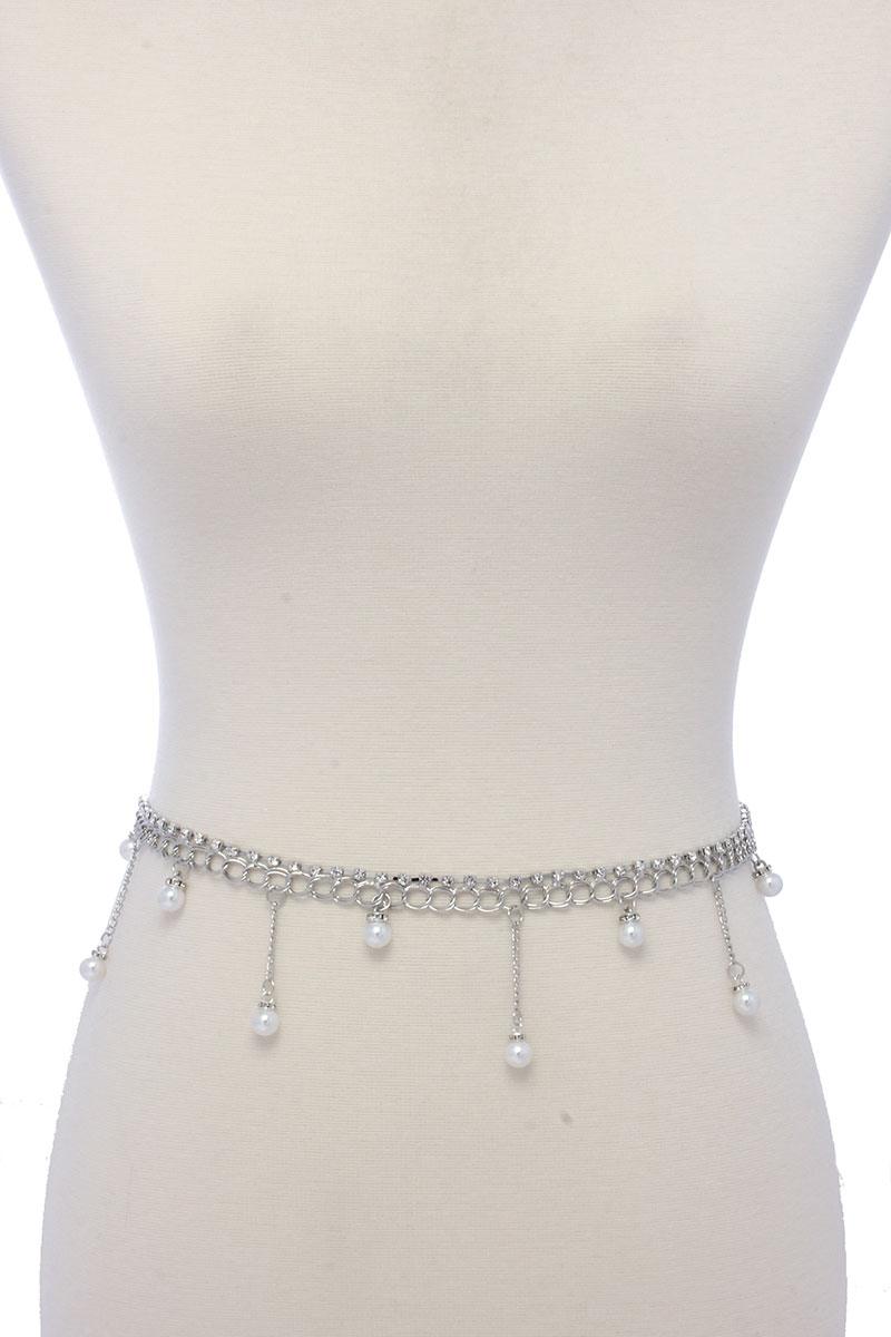 Pearl chain dangle belt