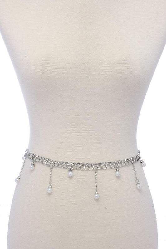 Pearl chain dangle belt