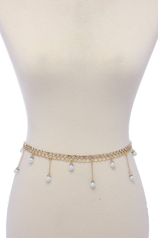 Pearl chain dangle belt