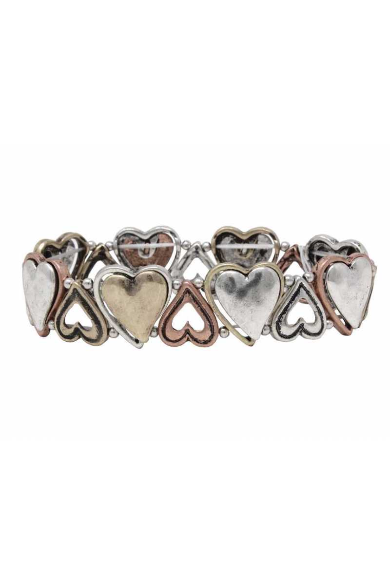 Heart metal stretch bracelet