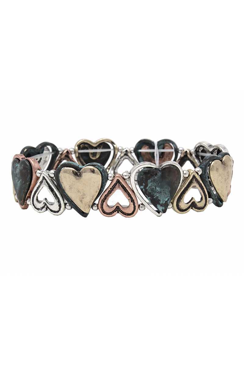 Heart metal stretch bracelet