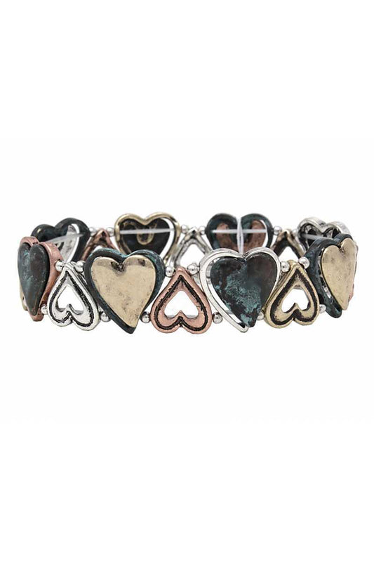 Heart metal stretch bracelet
