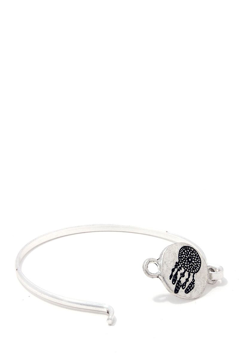 Dream catcher engraved cuff bracelet