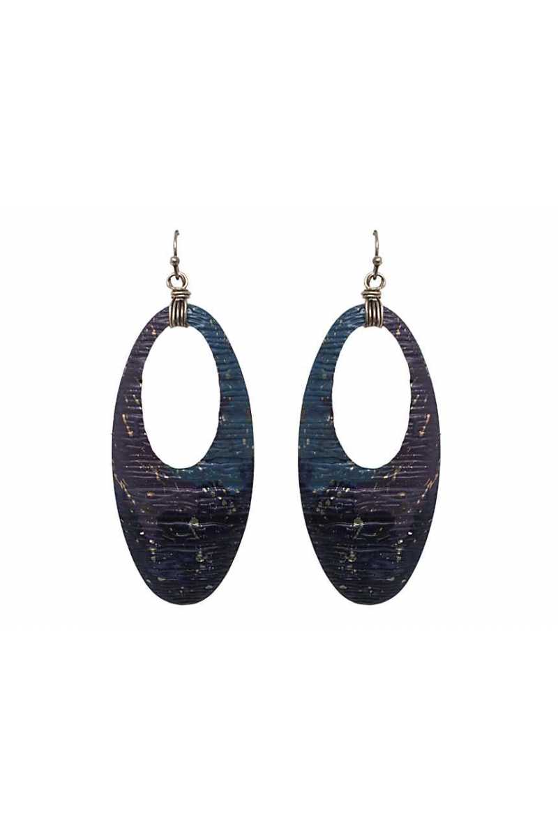 Cutout oval shape drop earring