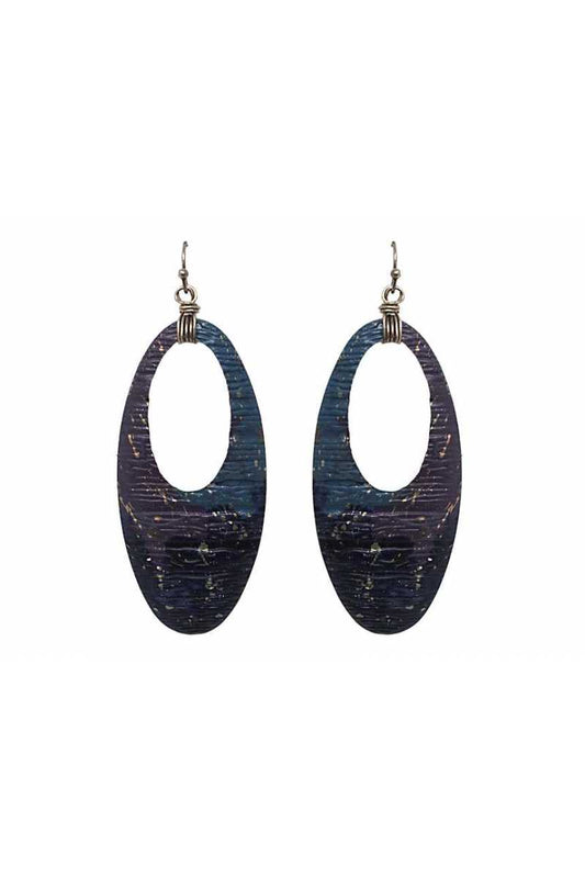 Cutout oval shape drop earring