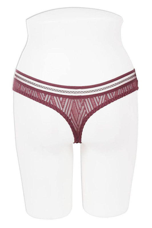 Pattern lace thong