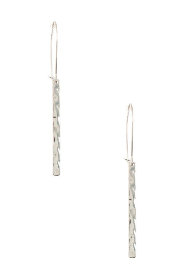 Hammered drop bar dangle earring