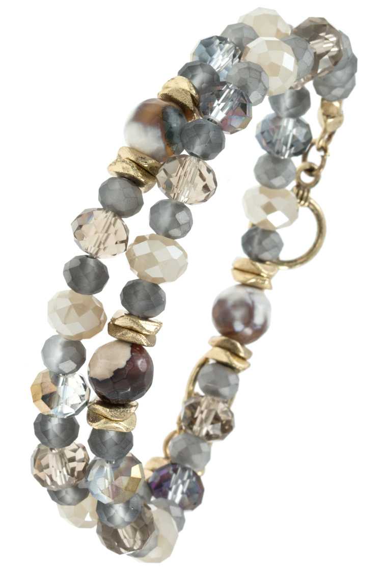 Multi semi precious stone beads bracelet