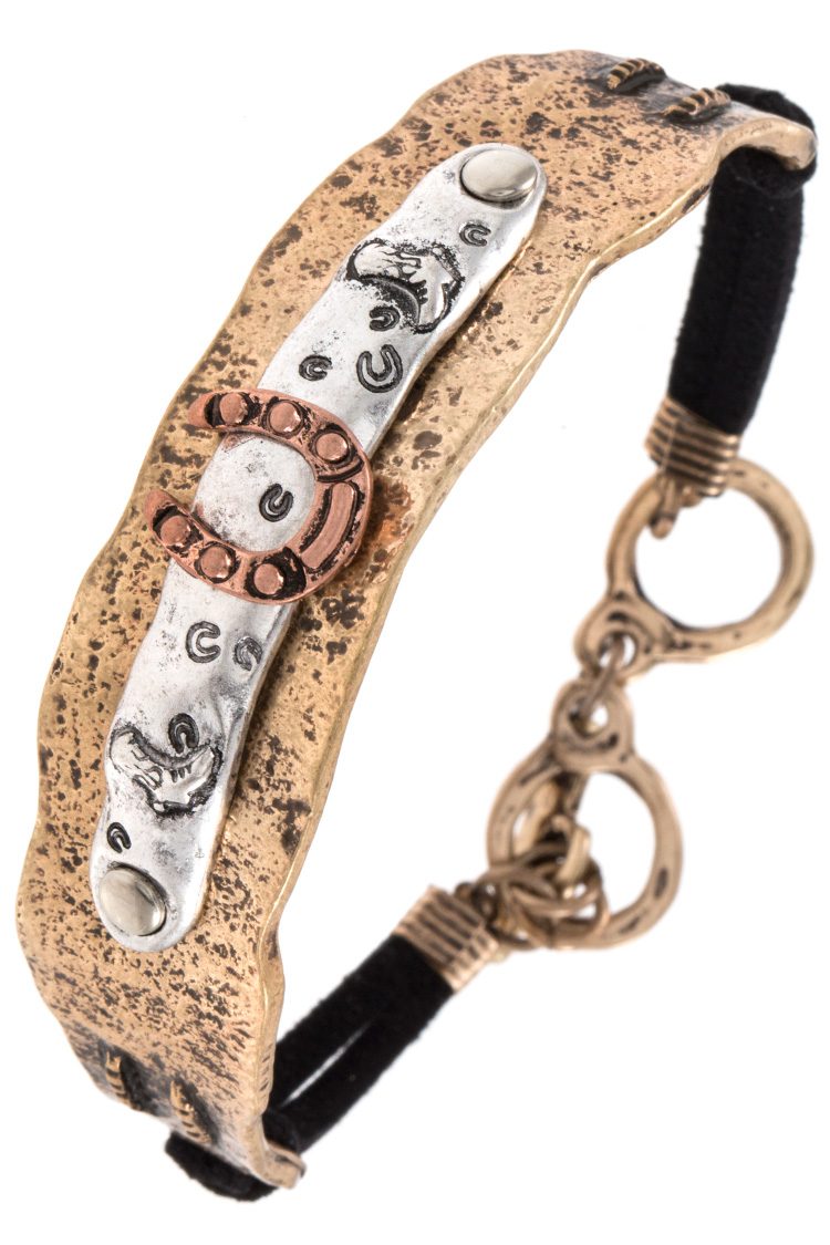 Horseshoe accent cuff bracelet