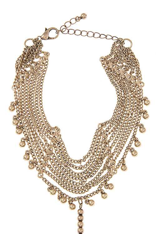 Multi draped bead accent anklet