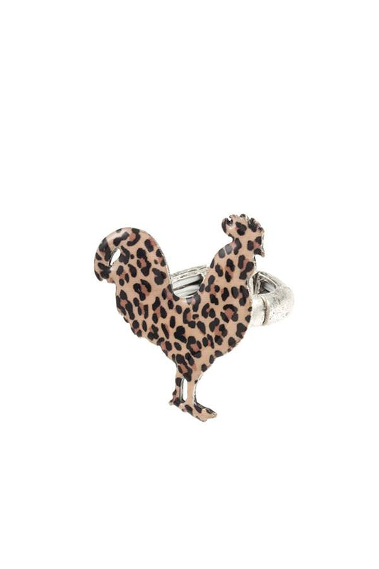 Animal print chicken ring