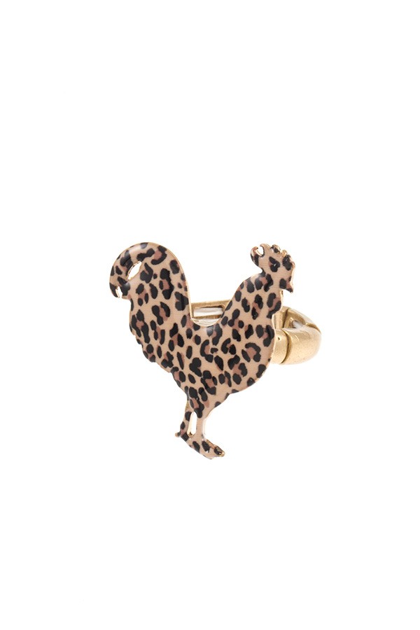Animal print chicken ring