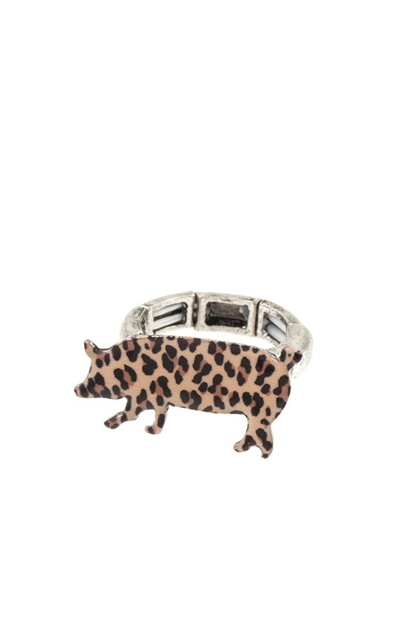 Animal print pig ring