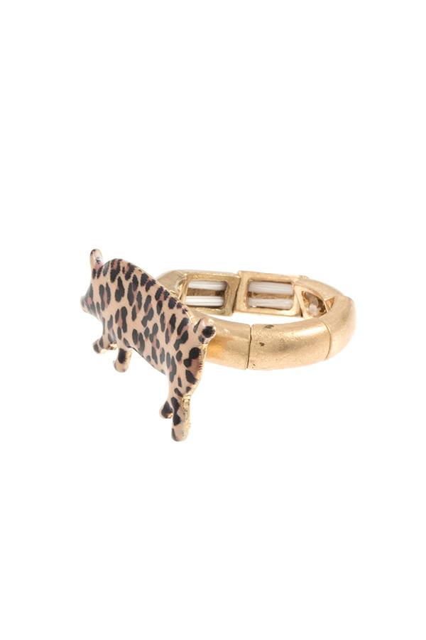 Animal print pig ring