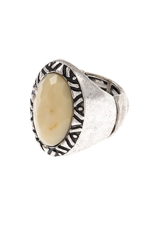 Tribal framed stretch ring