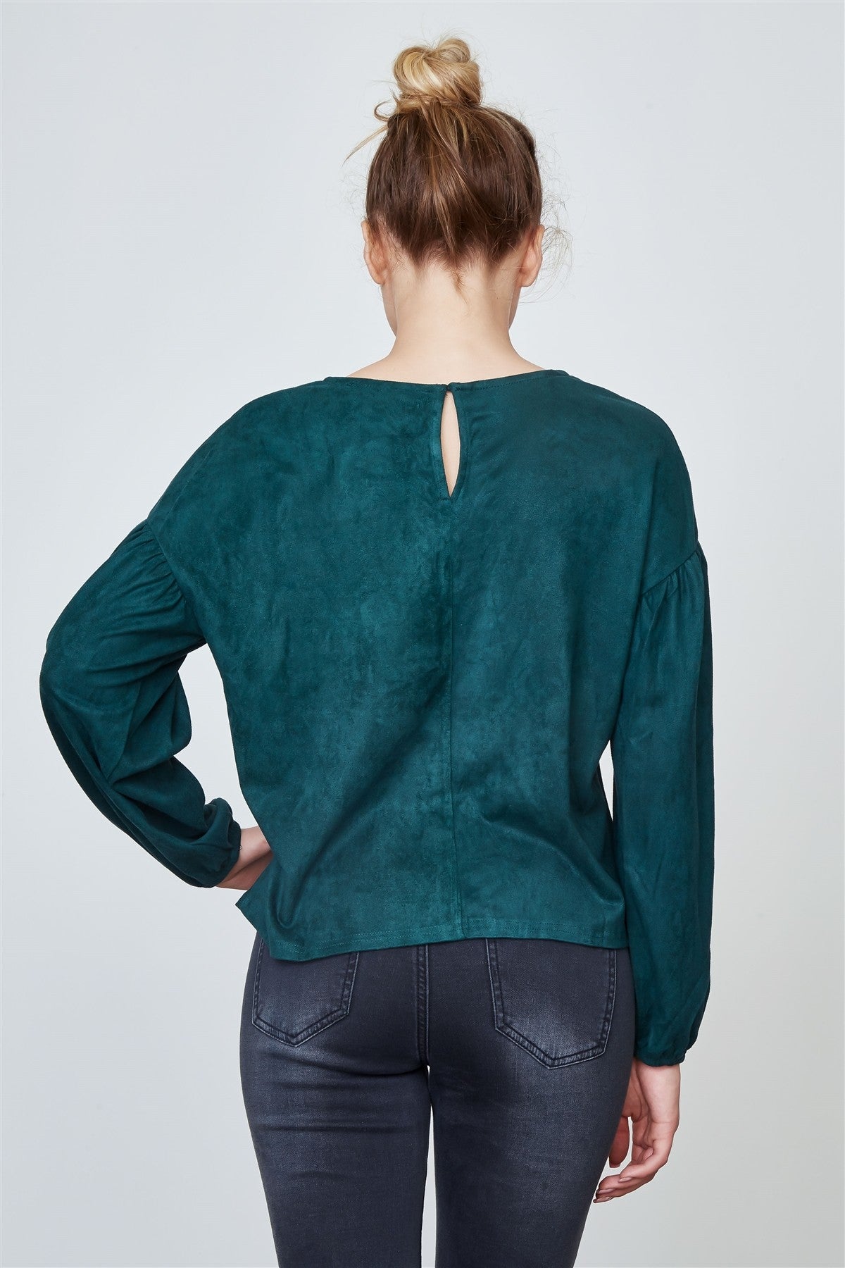 Ladies fashion velvet laced up top