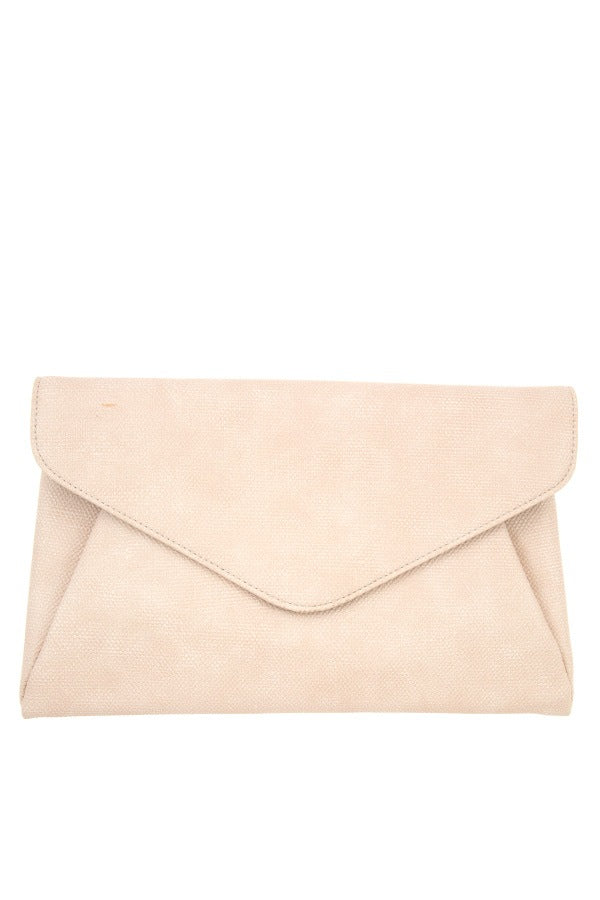 Faux leather envelope clutch bag