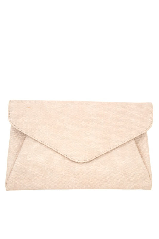 Faux leather envelope clutch bag