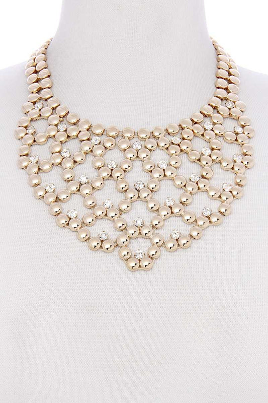 Metal ball short necklace