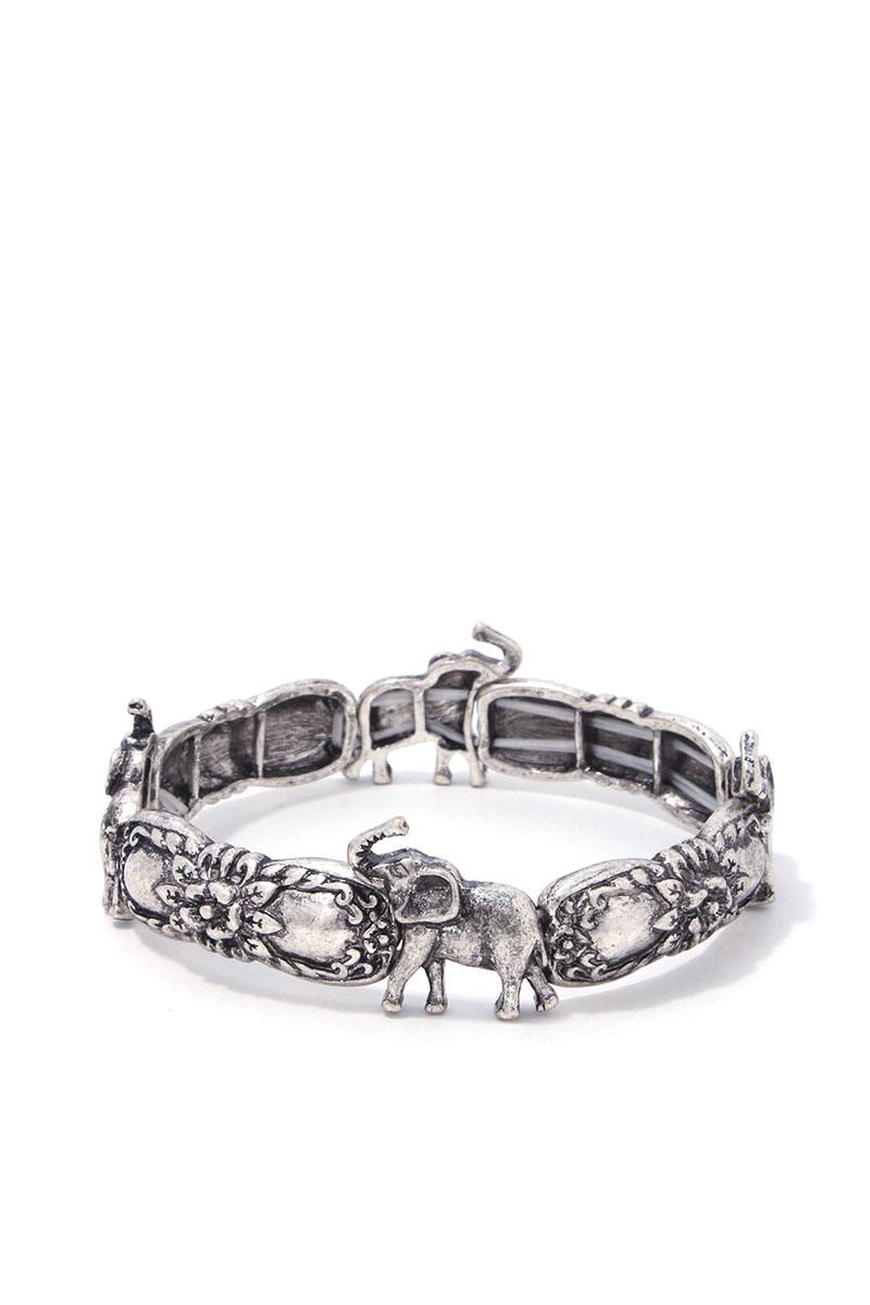 Rustic elephant stretch bracelet