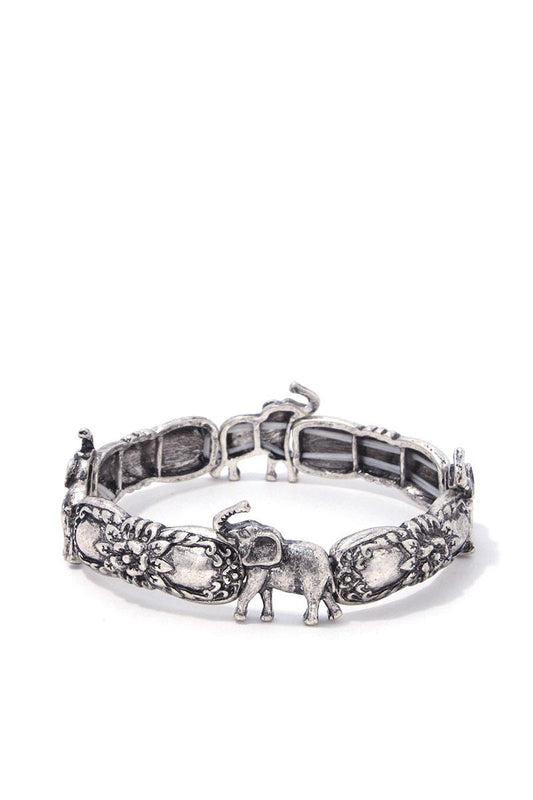 Rustic elephant stretch bracelet
