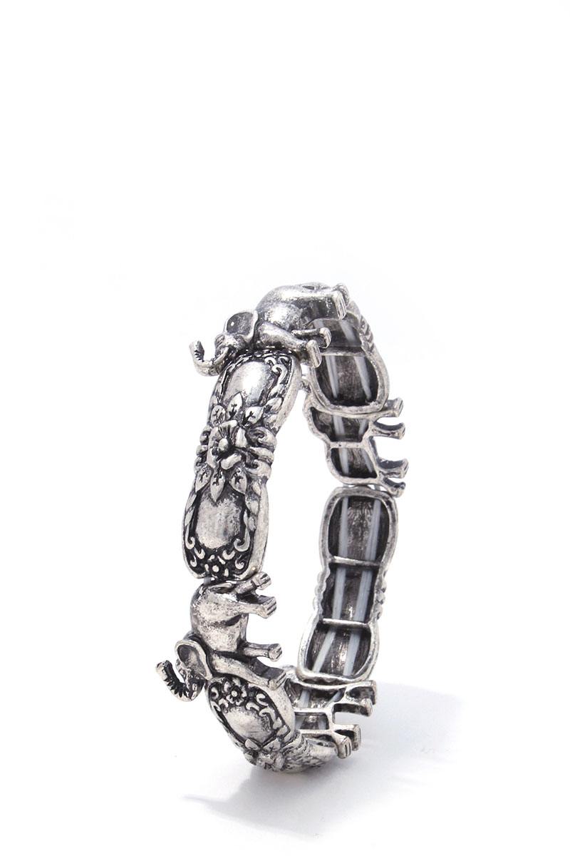 Rustic elephant stretch bracelet