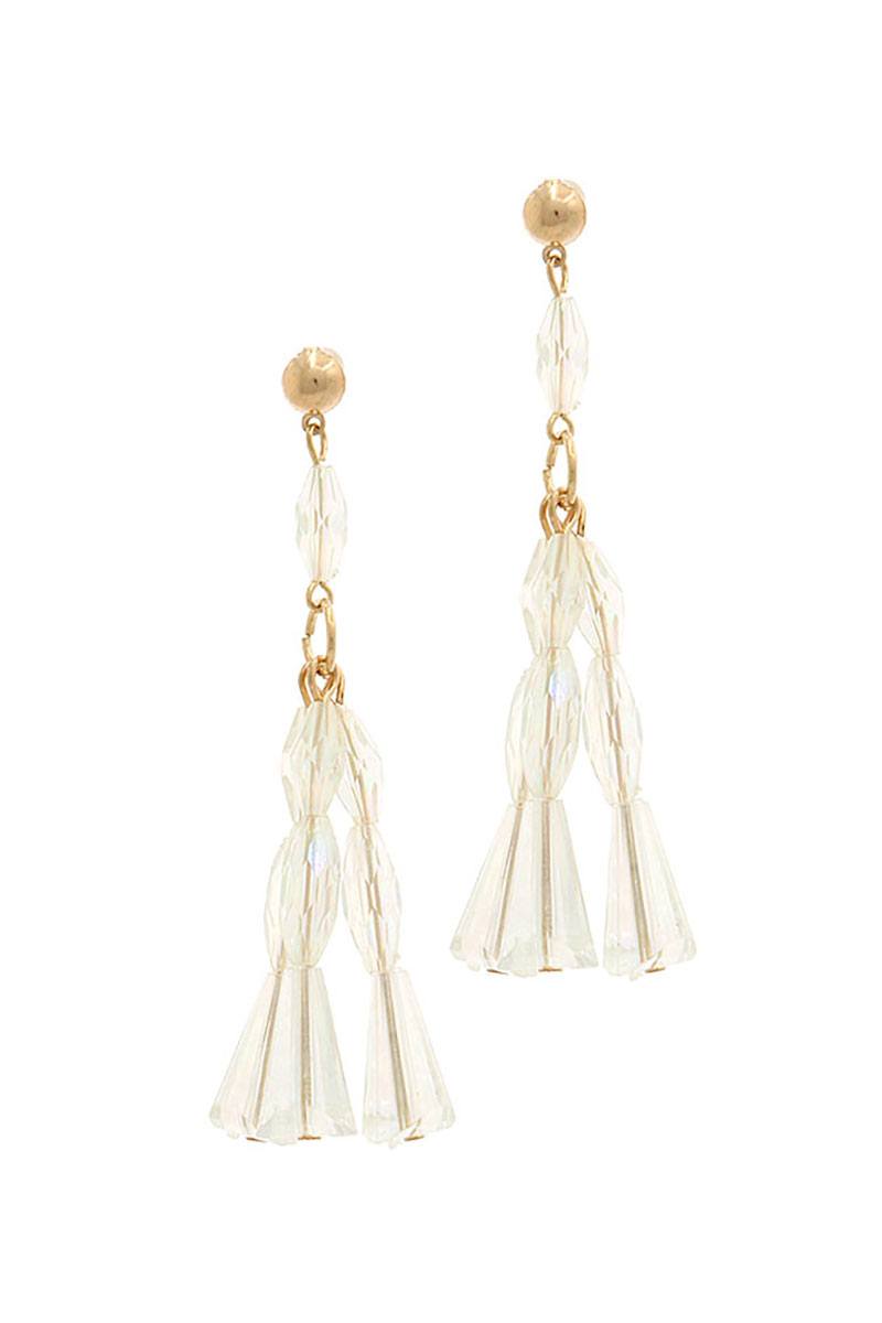 Lucite linked metal post drop earring