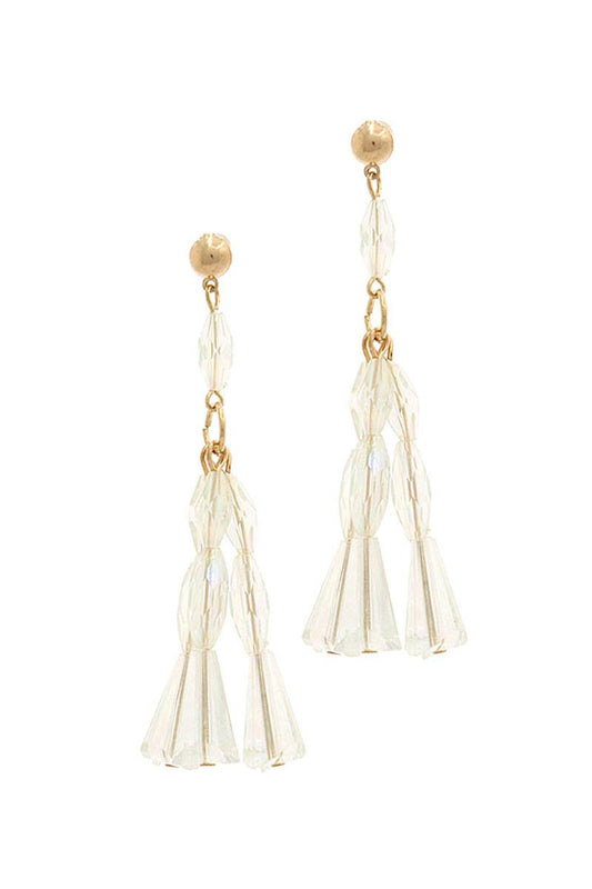 Lucite linked metal post drop earring