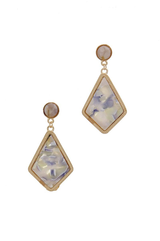Diamond shape drop earring