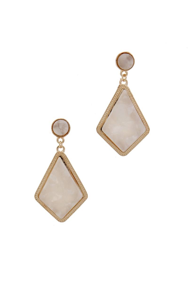 Diamond shape drop earring